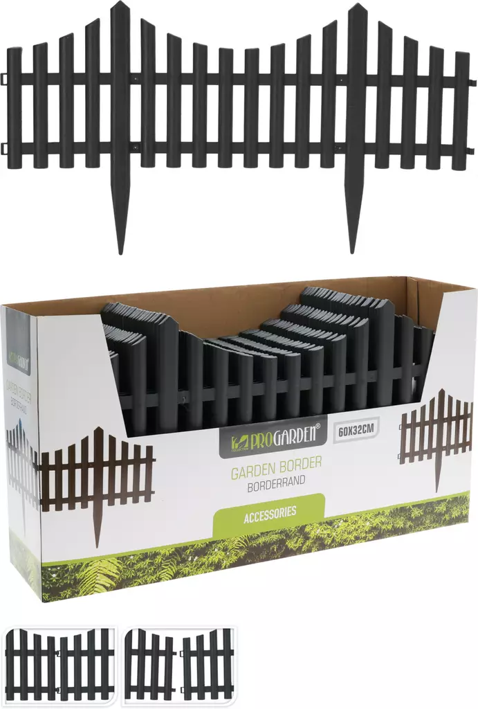 Nurmikonrajaaja tumma harmaa 60 X 32 cm - Kasvituet  - 8721037342360 - 1