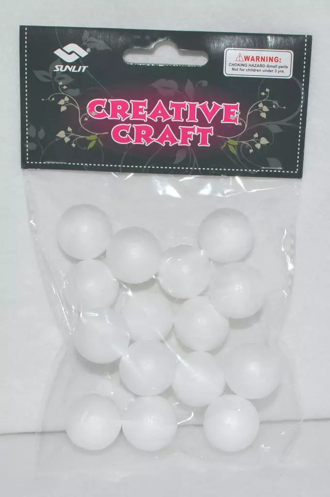 Styrox-pallo 2,5cm 15kpl - Tee-se-itse DIY - 6417715046010 - 1