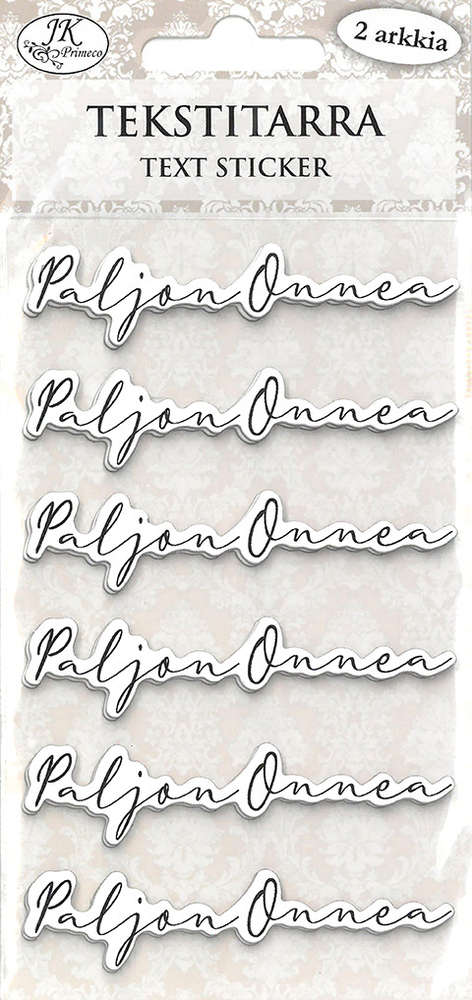 Tekstitarra Paljon onnea musta 2ark - Tee-se-itse DIY - 6417715088560 - 1