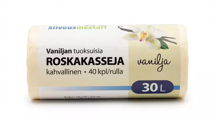 TUOKSUROSKAPUSSI VANILJA 30 L 40 pss/rll - Jätteiden lajittelu - 6438159922210 - 1