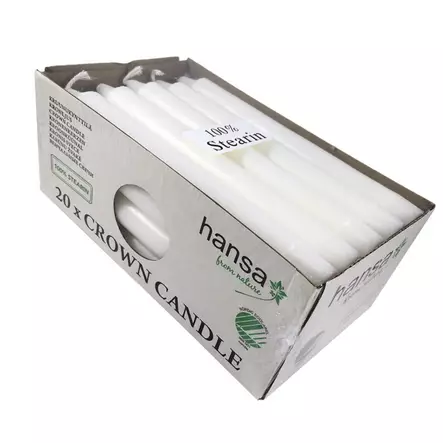 KRUUNUKYNTTILÄ 100 % STEARIINI 20 kpl - Kynttilänjalat ja tuikkukipot - 4740302713791 - 1