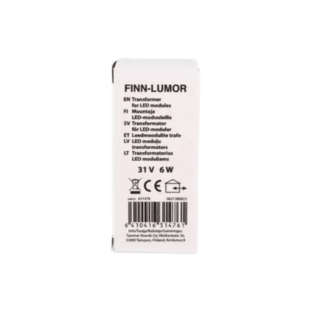 Finnlumor Muuntaja LED moduleille 31V 6W - Jouluvalot ulkokäyttöön - 6410416314761 - 2