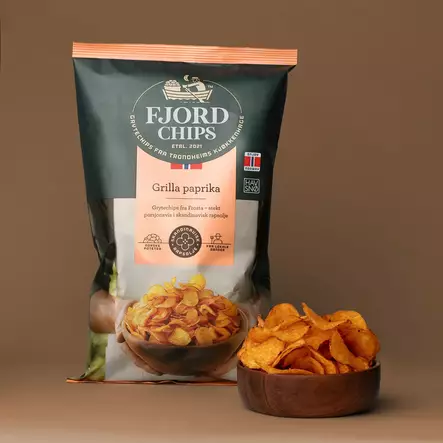 FjordChips perunalastu grillattu paprika - Sipsit - 7073298000161 - 2