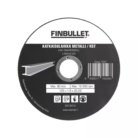 KATKAISULAIKKA METALLI 125X1X22,2mm - Katkaisulaikat - 6430017705201 - 1