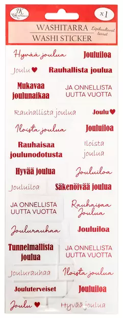 Washitarra pitkä Joulutekstit punainen - Joulukorttiaskartelu - 6417715091751 - 1