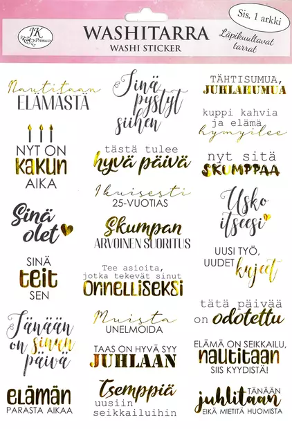 Washitarra Sanonnat musta/kulta - Tee-se-itse DIY - 6417715051571 - 1