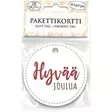 Pakettikortti pyöreä Jouluteksti valk. - Joulukorttiaskartelu - 6417715026081 - 1