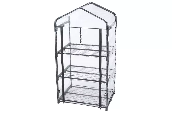 4Living Kasvihuone 3-hyllyn musta - Kasvihuoneet ja kasvialustat - 6410413136861 - 1