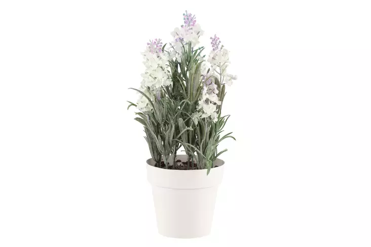 4Living Laventeli valkoinen 26 cm - Tekokukat ja -kasvit - 6410413288171 - 1