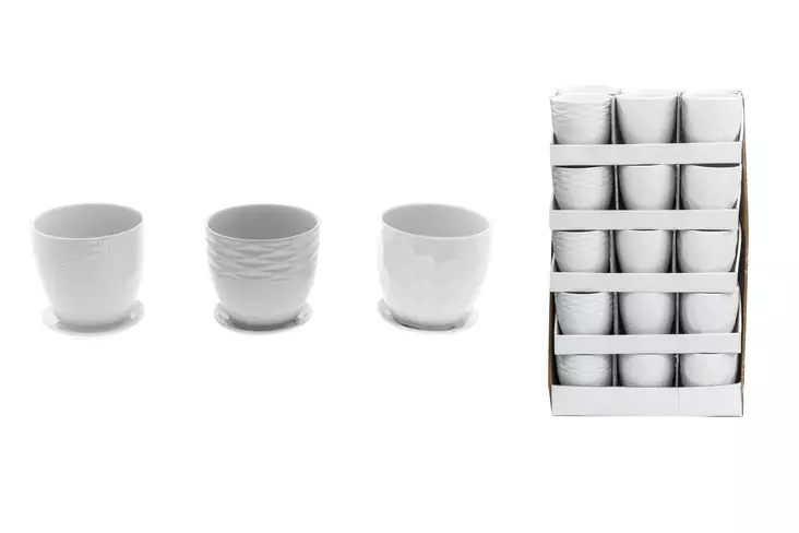 4Living Ruukku valkoinen alusella 18,5 cm - Kukkaruukut ja -amppelit - 6410412729071 - 1