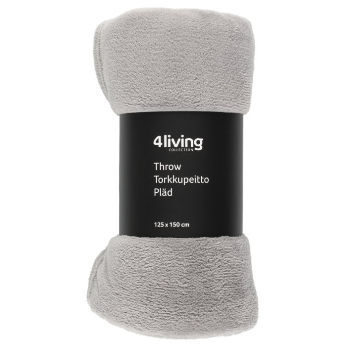 4Living Torkkupeitto Gert 125x150 cm vaaleanharmaa - Torkkupeitot - 6410416215891 - 1