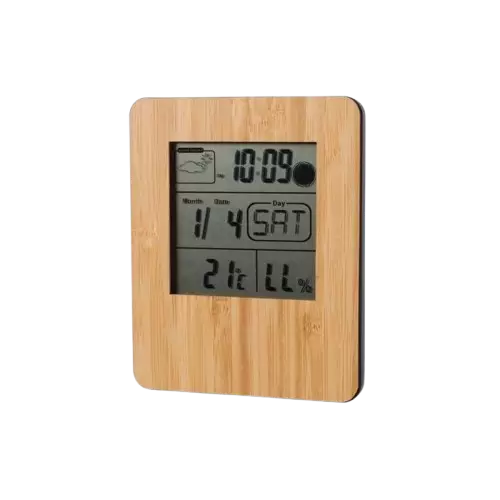 4Living Herätyskello/Sääasema bambua - Seinä- ja pöytäkellot - 6410416501581 - 1
