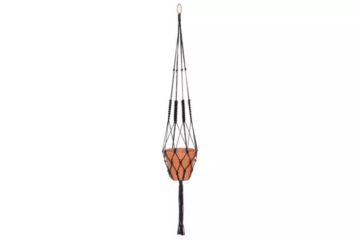 4Living Naruamppeli 107 cm musta - Kukkaruukut ja -amppelit - 6410416452371 - 1