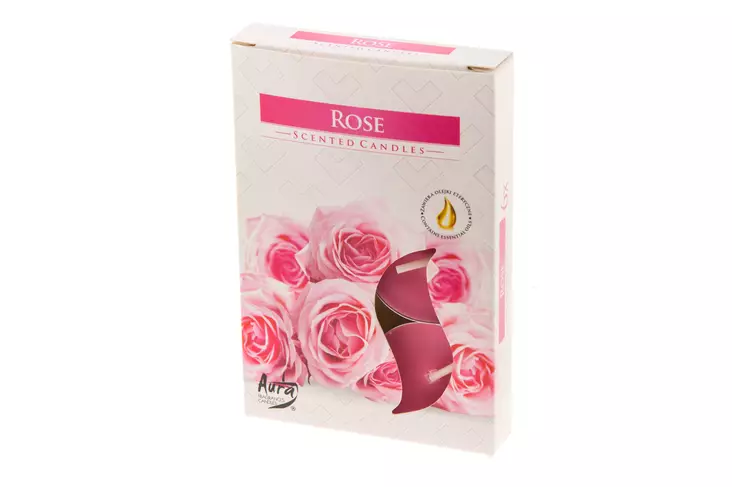 Aura Tuoksulämpökynttilä 6 kpl Rose - Pöytäkynttilät ja tuoksukynttilät - 5906927015781 - 1