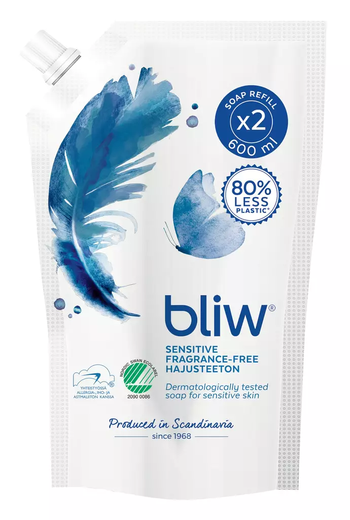 Bliw 600ml Sensitive täyttöpussi nestesaippua - Käsisaippuat - 7310610017521 - 1