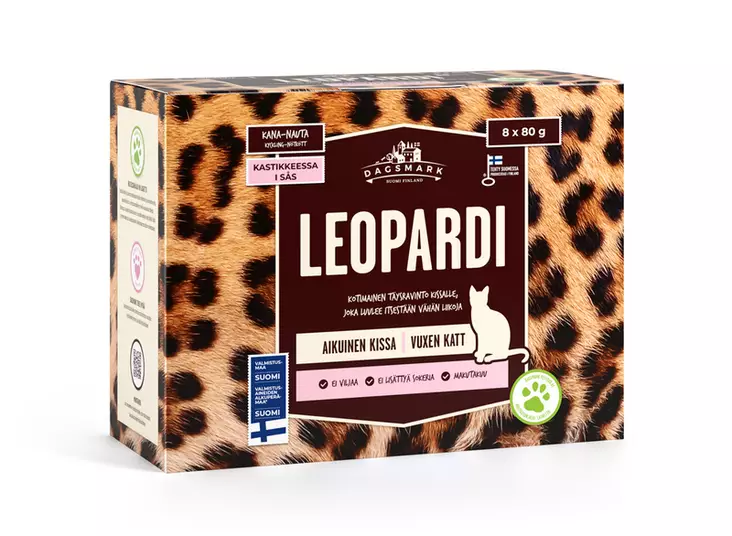 DAGSMARK LEOPARDI 8-PACK kastikkeessa - Kissan märkäruoka - 6430066383481 - 1