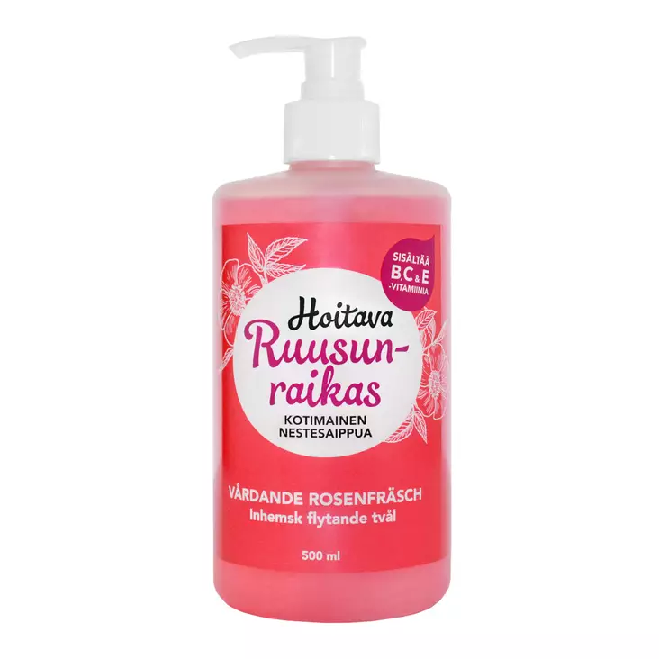 Hoitava Ruusunraikas nestesaippua 500 ml - Käsisaippuat - 6417037103941 - 1