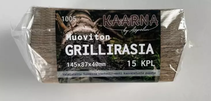 KAARNA GRILLIRASIA 15X9X4 CM 15KPL - Kertakäyttöastiat ja -välineet - 6418055010051 - 1