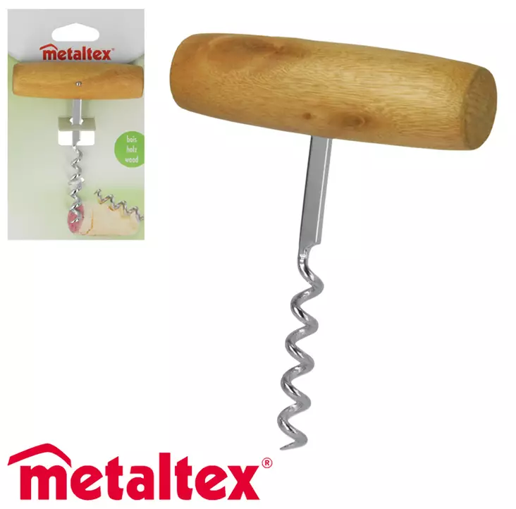 KORKKIRUUVI PUUKAHVA PERINTEINEN - Avaajat, raastimet ja keittiötarvikkeet - 8002522505201 - 1