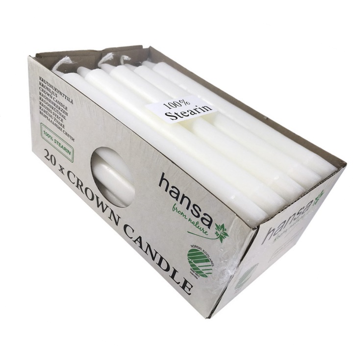 KRUUNUKYNTTILÄ 100 % STEARIINI 20 kpl - Kynttilänjalat ja tuikkukipot - 4740302713791 - 1