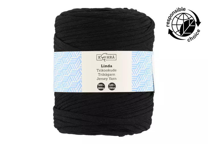 Kehrä Trikookude Linda musta - Käsityölangat - 6410412921901 - 1