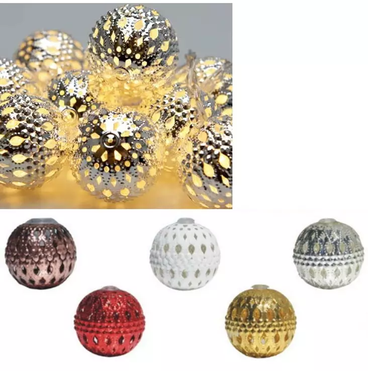 LED - METALLIPALLOVALOSARJA HOPEA - Sisävalosarjat ja valonauhat - 6438159118521 - 1