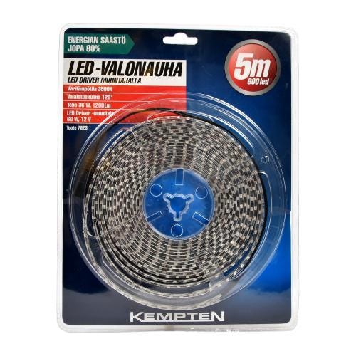 LED NAUHA 5M 12V 36W - Sisävalosarjat ja valonauhat - 6438152076231 - 1