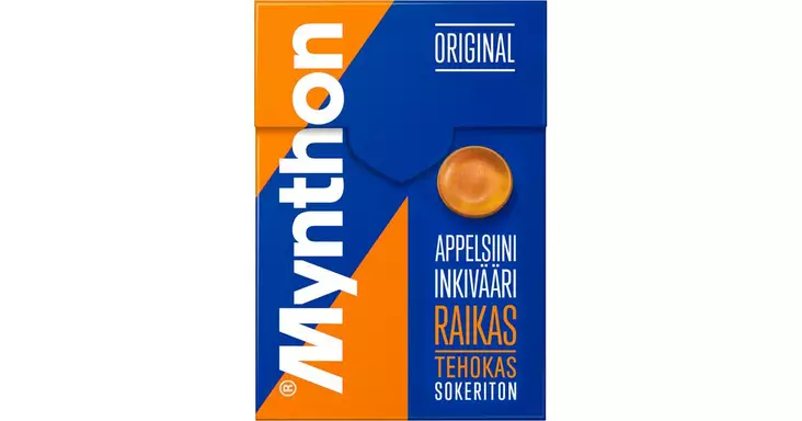 MYNTHON 85G APPELSIINI-INKIVÄÄRI SOKERIT - Purukumit ja pastillit - 6420256016381 - 1