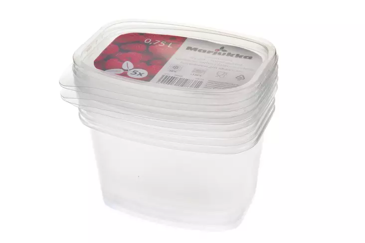 Marjukka Pakasterasia kertakäyttö 0,75 L 5kpl - Pakastuspussit ja kertakäyttörasiat - 6410410198381 - 1