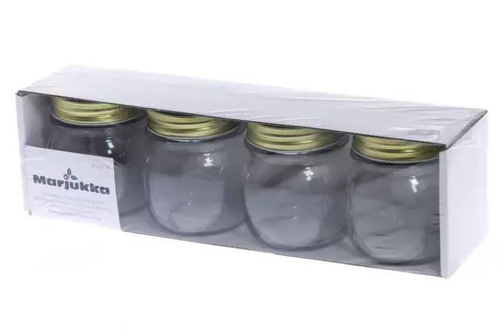 Marjukka Säilöntätölkki 0,25 L 4 kpl kierrekansi - Säilöntäpurkit, pullot ja tarvikkeet - 6410410112011 - 1