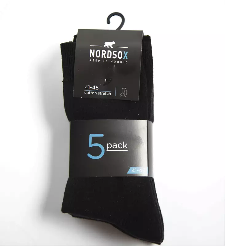 Miesten musta pukusukka 5 paria 41-45 - Miesten sukat - 6438159026901 - 1