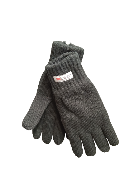 Miesten mustat neulesormikkaat Thinsulate M-L - Miesten käsineet - 6419285560811 - 1