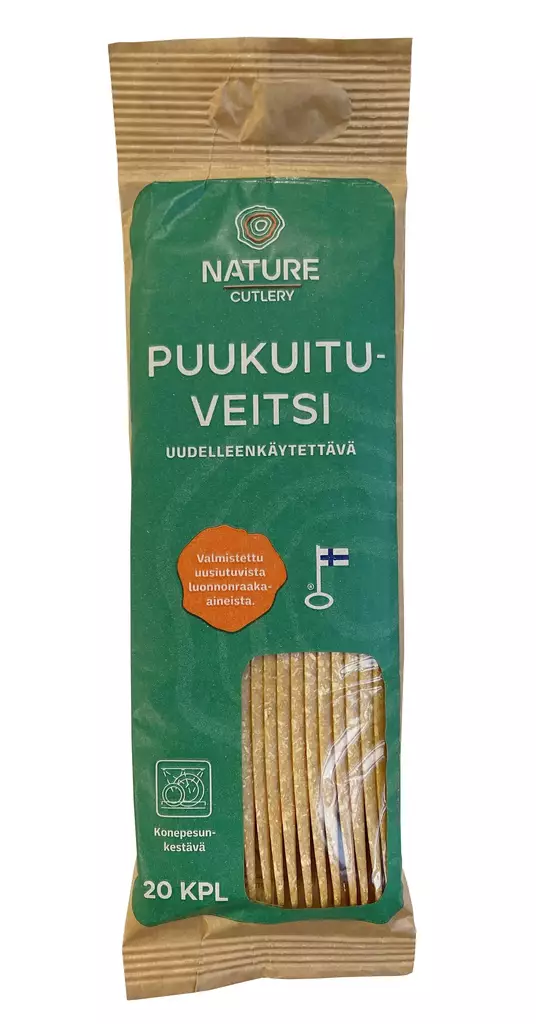 PUUKUITUVEITSI NATUR LINE 20KPL - Kertakäyttöastiat ja -välineet - 6430077241701 - 1