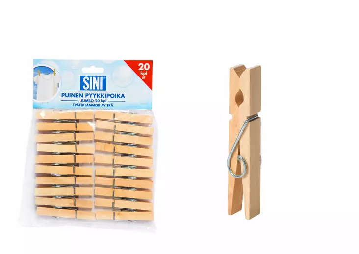 PYYKKIPOIKA PUU SINI 20 KPL/PKT - Pyykkinarut ja pyykkipojat - 7312280014251 - 1