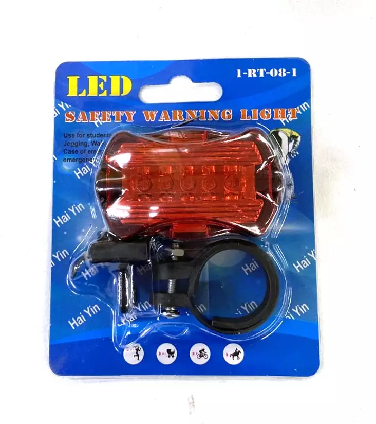 Polkupyörän punainen takavalo 5 x led - Polkupyörän valot - 6438159952101 - 1