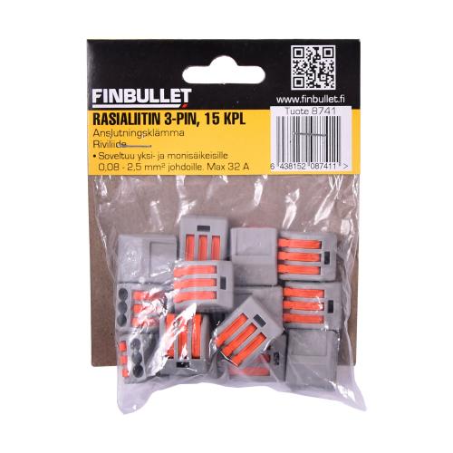 RASIALIITIN 3-PIN 15 KPL - Sähkörasiat - 6438152087411 - 1