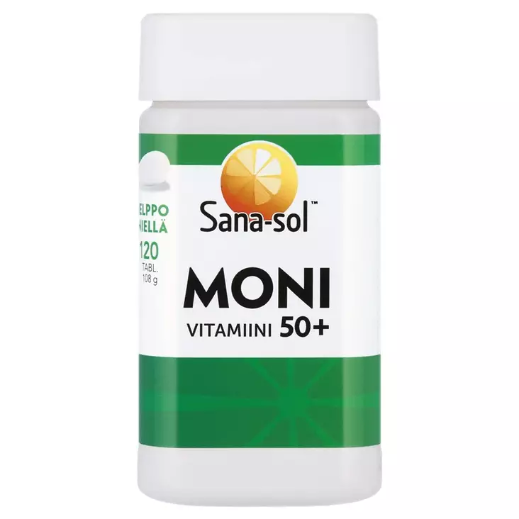 Sana-sol 120tabl Monivitamiini 50+ monivitamiinihivenainetabletti - Vitamiinit - 5702071386711 - 1