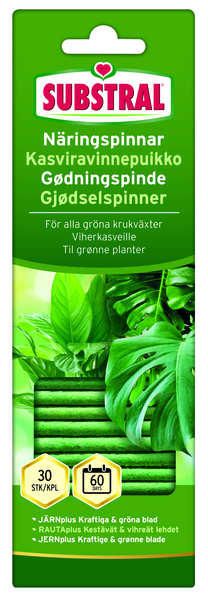 Substral Kasviravinnepuikko viherkasveille 30kpl - Sisäkasvien lannoitteet ja ravinteet - 5707441002321 - 1