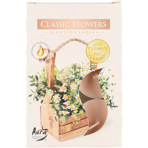 Tuoksulämpökynttilä Classic Flowers 6kpl - Pöytäkynttilät ja tuoksukynttilät - 5906927038391 - 1