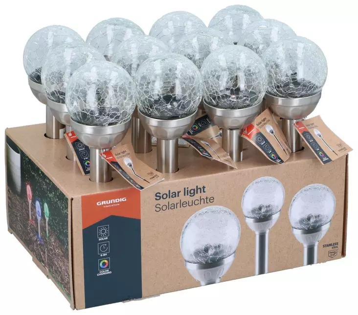 Grundig Solarvalo pallo tikussa - Aurinkokennovalaisimet - 8711252261461 - 1