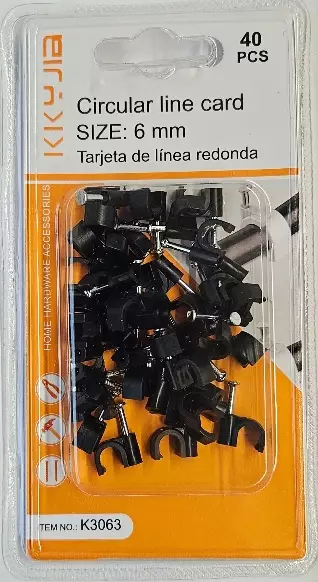 KAAPELIKIINNIKE 6mm 40kpl MUSTA - Muut kiinnitystarvikkeet - 6438159387651 - 1