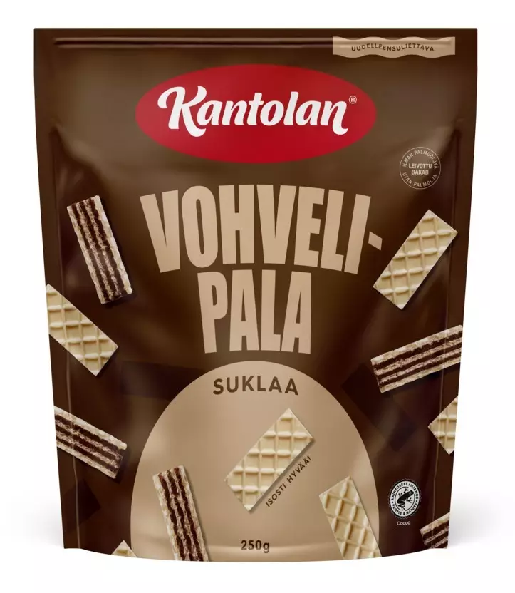 Kantolan Vohvelipala Suklaa 250 g - Makeat keksit - 6410380066291 - 1