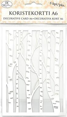 Koristekortti A6 Koivikko valkoinen 5kpl - Tee-se-itse DIY - 6417715028481 - 1