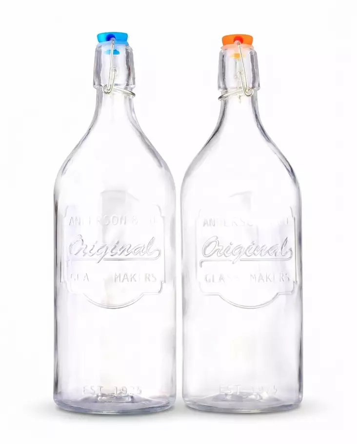 Lasipullo patenttikorkilla 1 L - Säilöntäpurkit, pullot ja tarvikkeet - 6438168097831 - 1