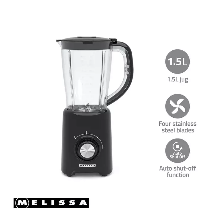 Melissa Tehosekoitin 1,5L 800W musta - Sauva- ja tehosekoittimet - 8711902090731 - 1