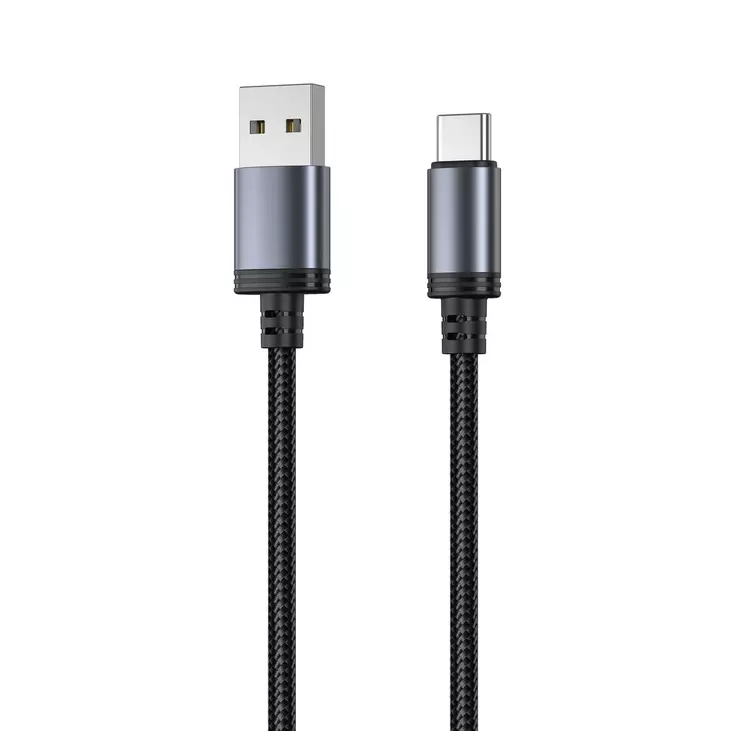 Mobia punottu kaapeli USB-A -> USB-C, 30W, 480 Mbps, 0,5m, musta - Muut puhelintarvikkeet - 6430076524041 - 1