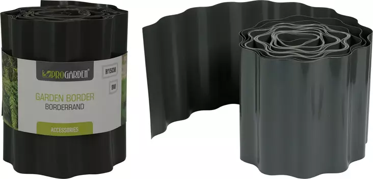 Nurmikonrajaaja tumma harmaa 9m X 15 cm - Kasvituet - 8721037868181 - 1