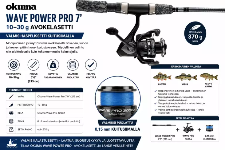 OKUMA WAWE POWER PRO AVOKELASETTI - Avokelasetit - 4718947131621 - 1