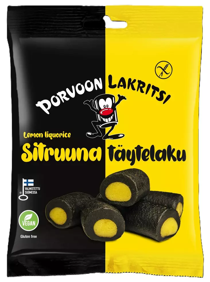 PORVOON LAKRITSI SITRUUNALAKU GLUT. 150G - Makeispussit, -patukat ja tikkarit - 6419161600211 - 1