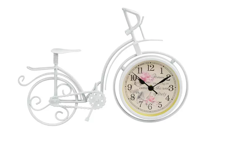Pöytäkello Polkupyörä valkoinen - Seinä- ja pöytäkellot - 6438506012021 - 1
